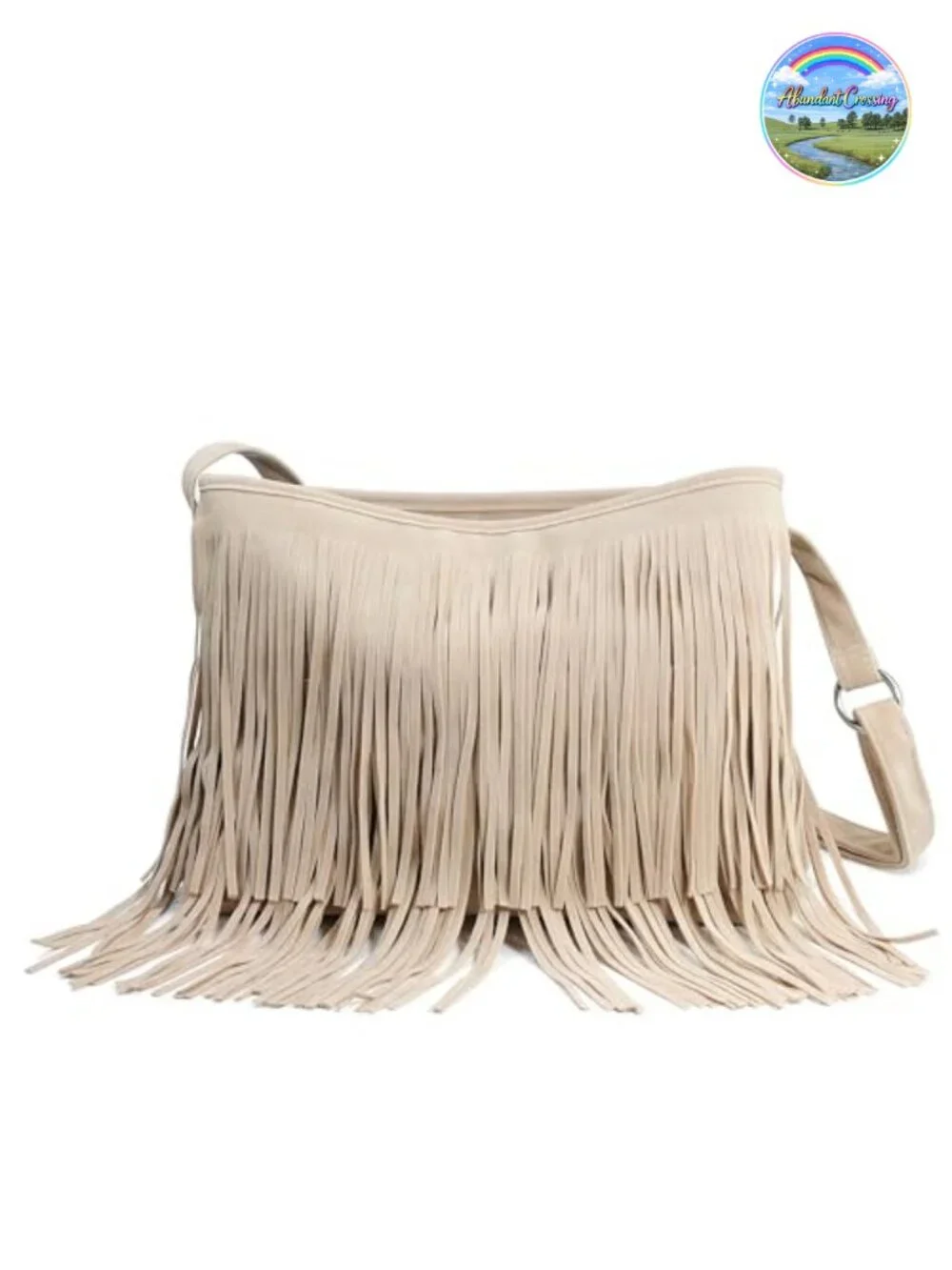 Tassel Faux Suede Leather Hobo Crossbody Shoulder Bag, Fringe Boho Purse